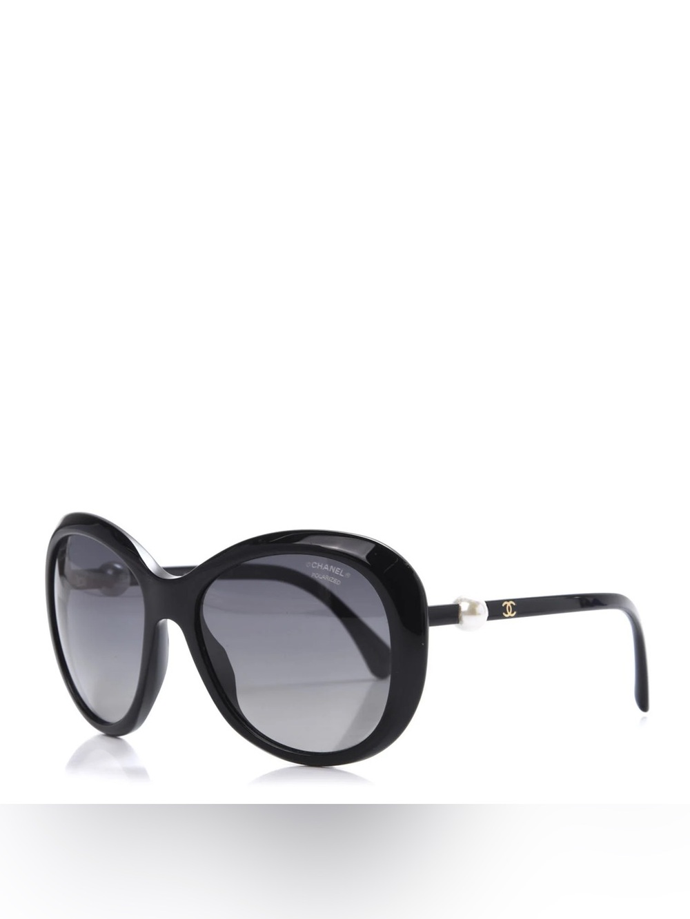 CHANEL Black Oversized Round Sunglasses